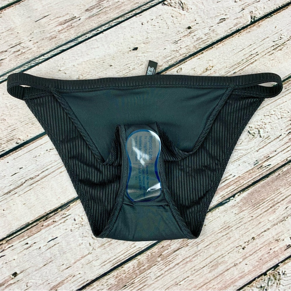 NWT XL PINK Victoria’s Secret Black Ribbed High Waist Mini Bikini Bottom Swim VS - Picture 5 of 10